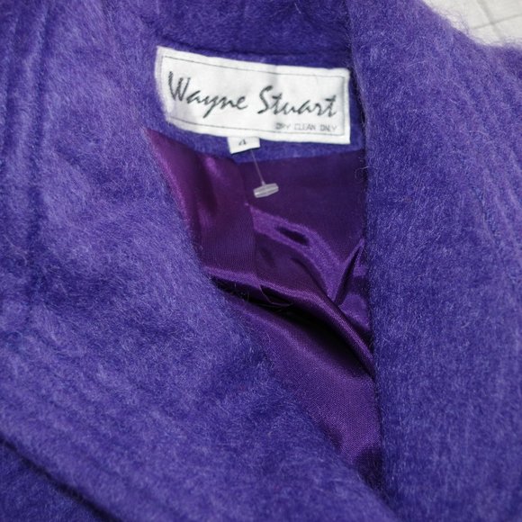 Wayne Stuart Purple Mohair Blend Open Jacket Women Coat Size: US 4 - Picture 3 of 4